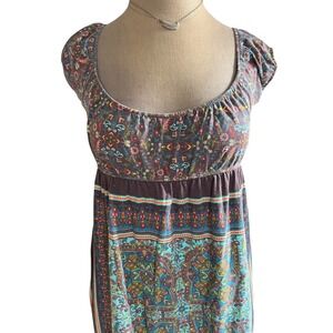 y2k empire boho top paisley cotton festival L made in USA flowy whimsygoth
